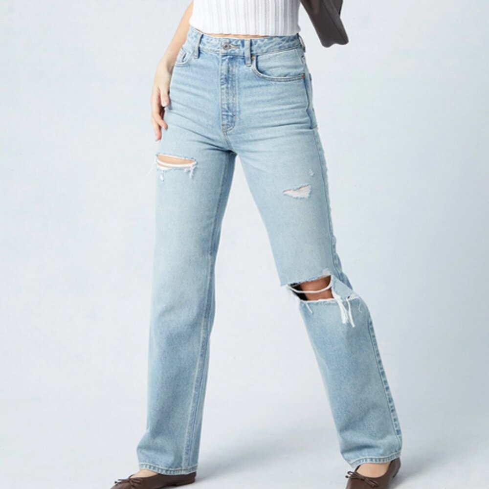 BRAND NEW NWT Pacsun Boyfriend Jeans size 26 - wide leg, medium wash denim